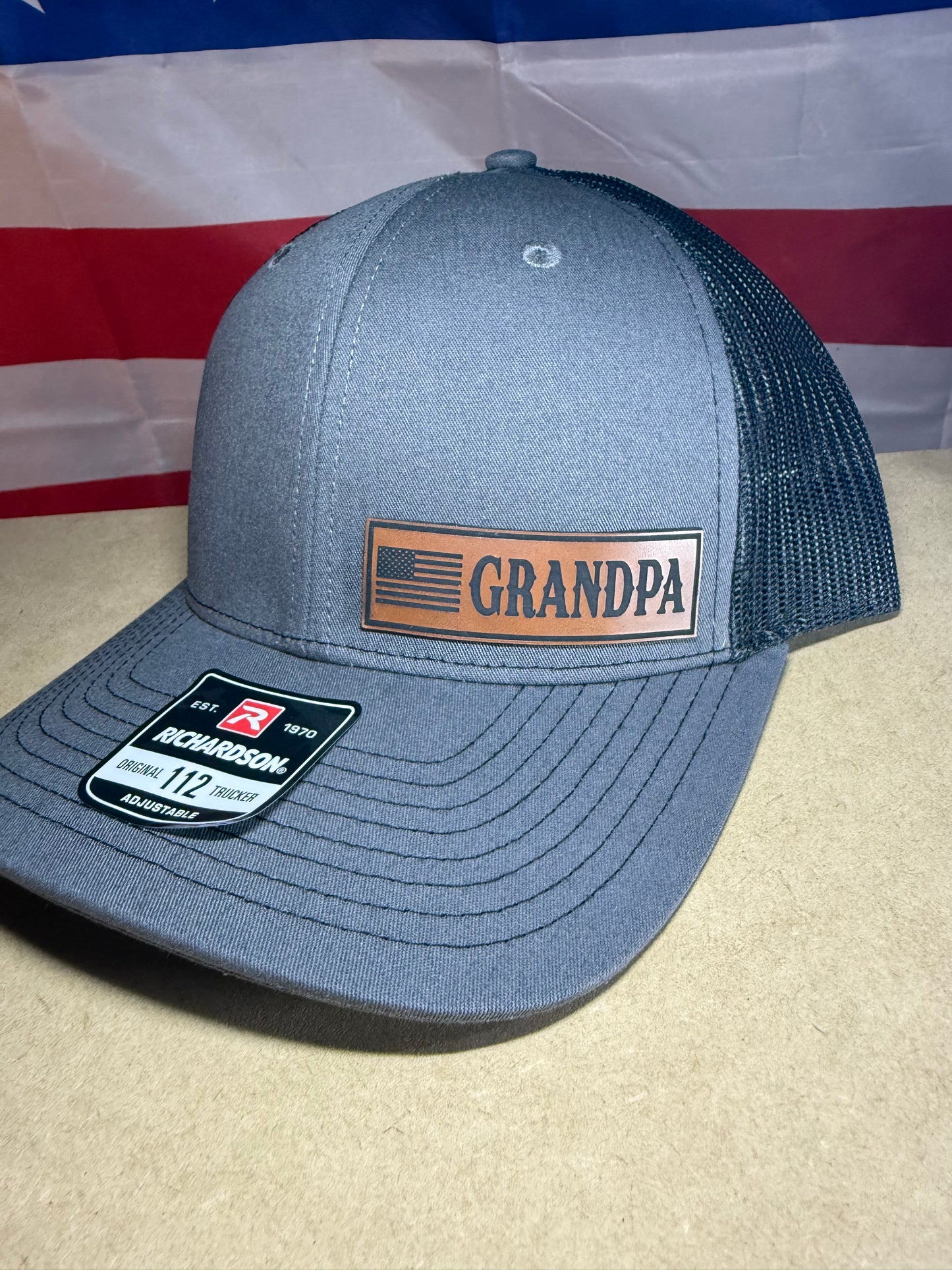 Grandpa with flag Richardson 112 SnapBack hat