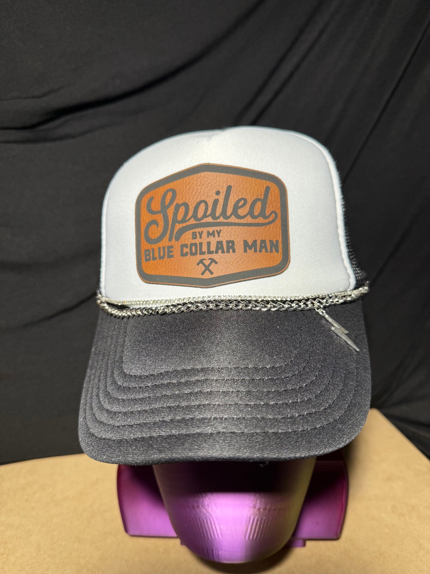 Spoiled by my blue collar man foam front trucker hat. This is an OTTO Cap 5 panel mid profile