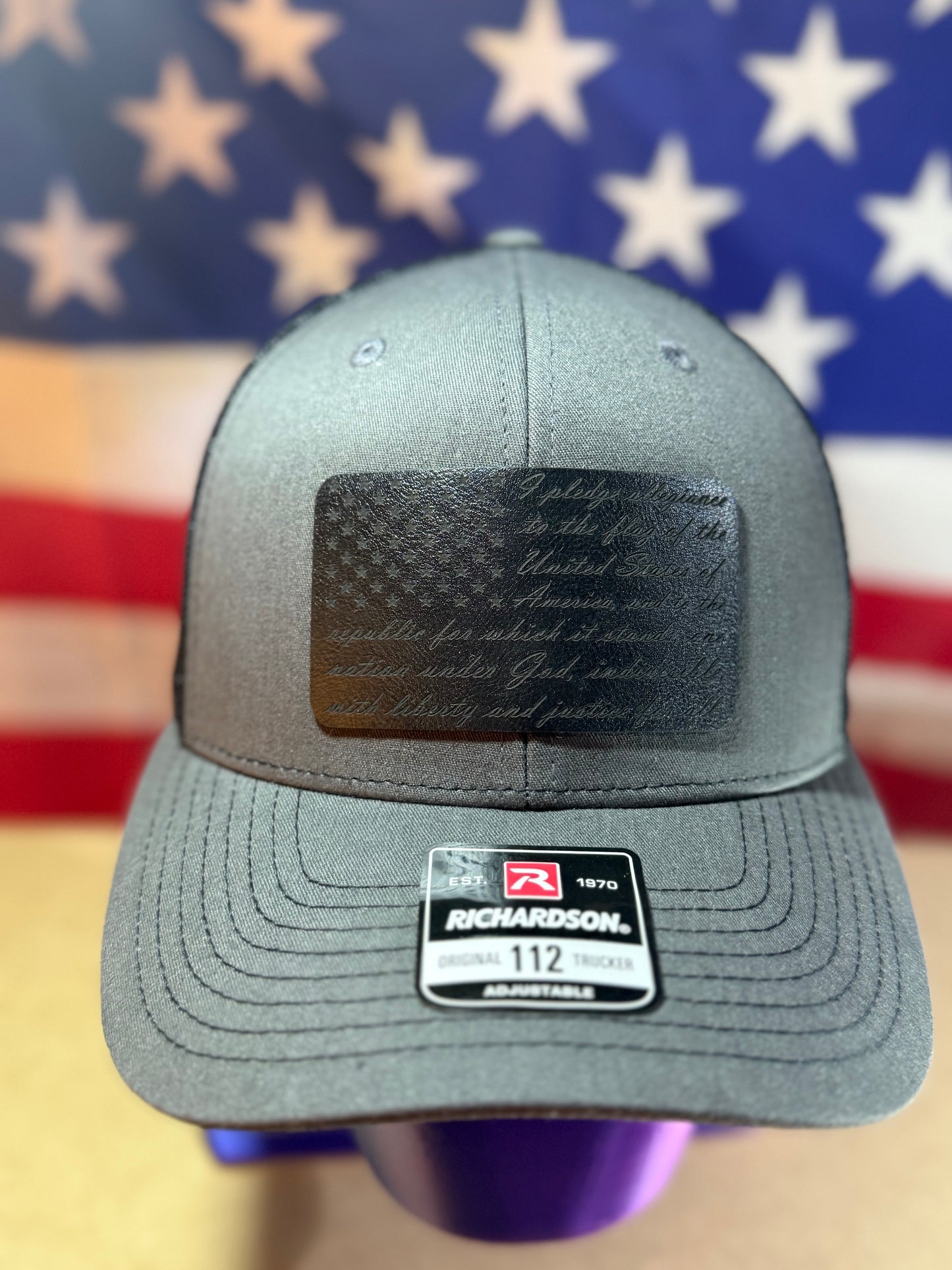 Pledge of Allegiance with all black patch