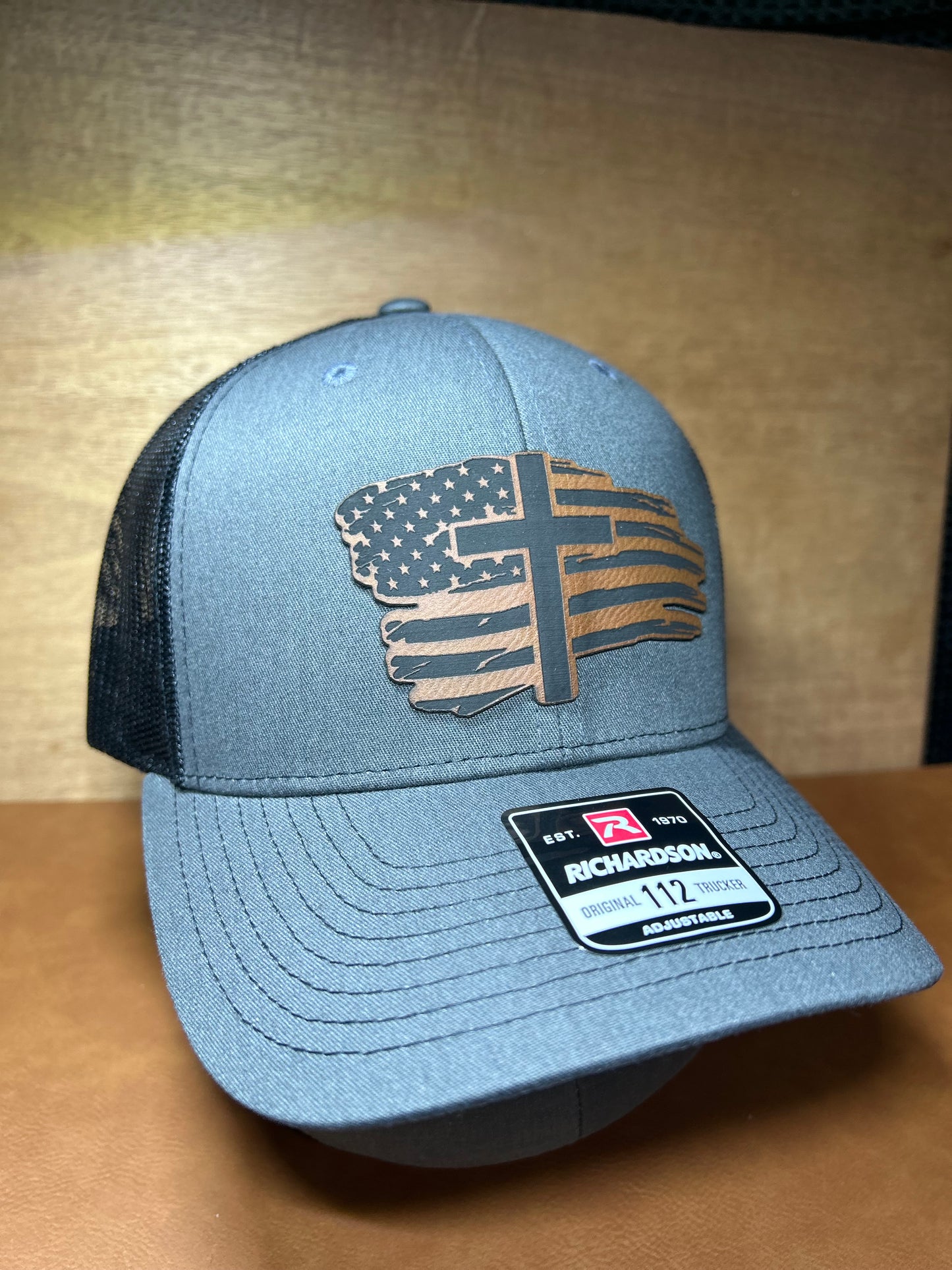 American flag & cross