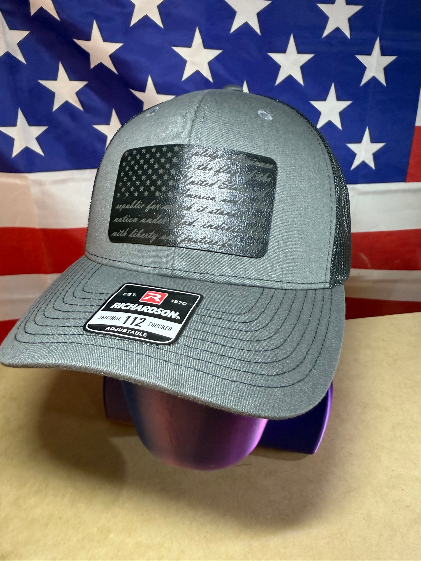 Pledge of Allegiance with all black patch